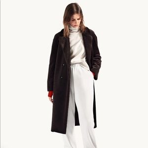 Zara Chocolate Faux Fur Coat NWT